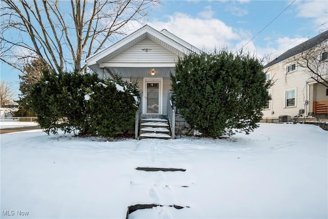 view of front of home featuring central AC unit