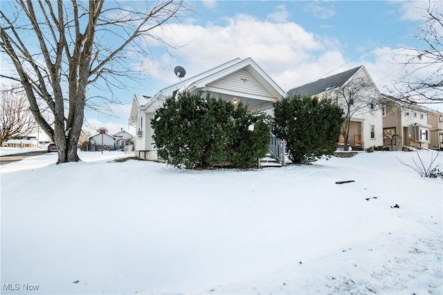 view of snowy exterior