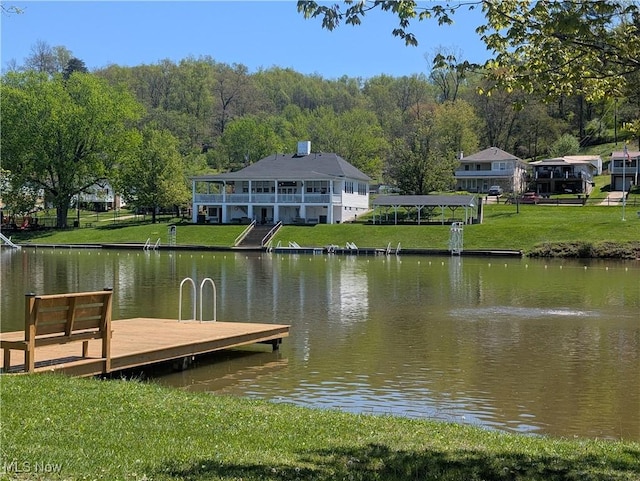 544 Maple Lake Rd, Bridgeport, WV 26330 - dock area with a lawn and a water view