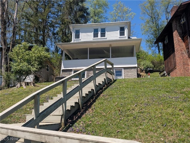 544 Maple Lake Rd, Bridgeport, WV 26330 - view of front facade with stairs and a front yard