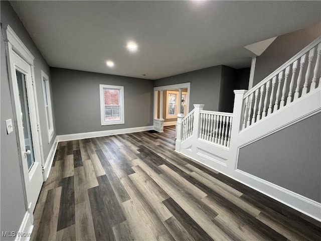 interior space featuring dark wood-type flooring