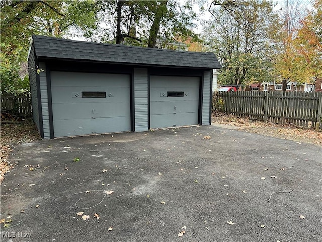 view of garage