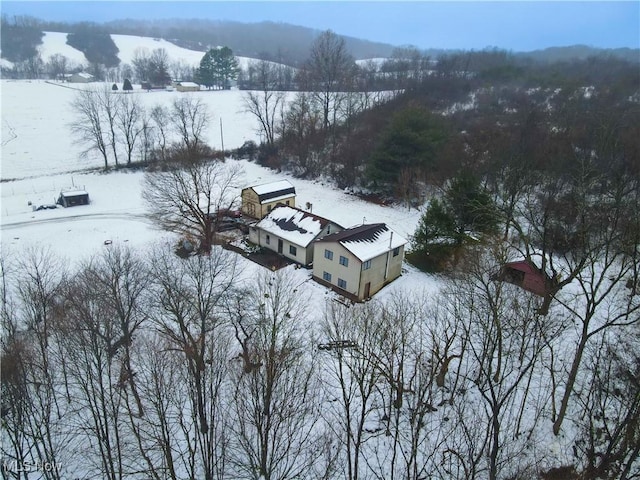 view of snowy aerial view