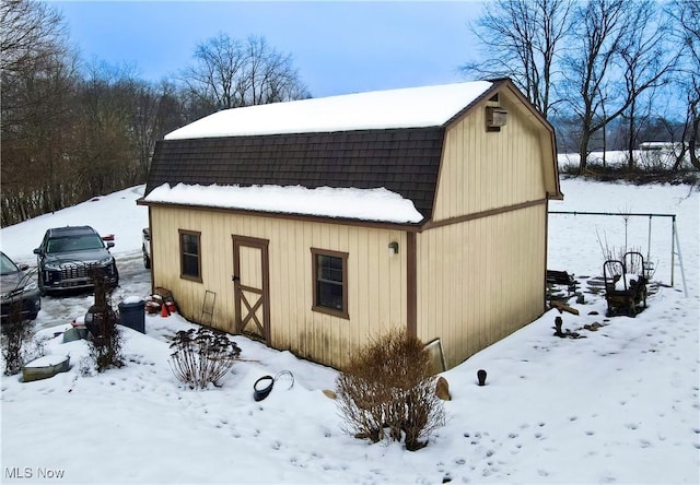 view of snow covered structure