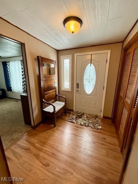 entryway featuring light hardwood / wood-style floors