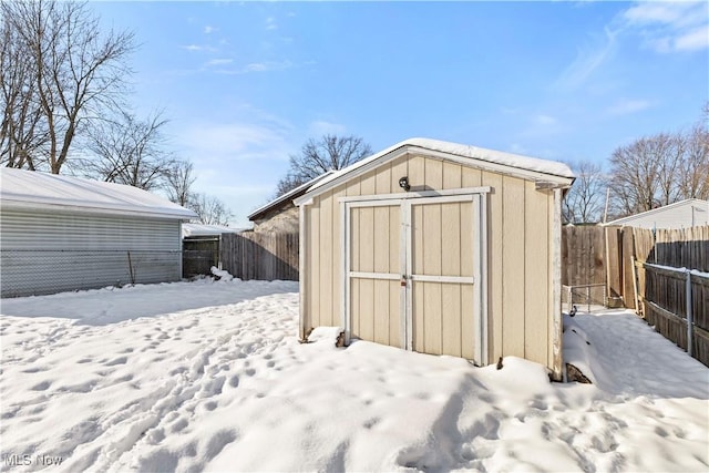 view of snow covered structure