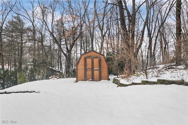 view of snow covered structure