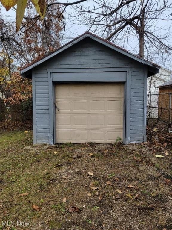 view of garage