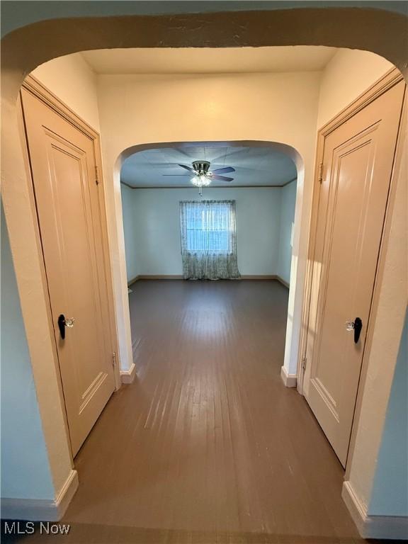 hallway featuring hardwood / wood-style floors