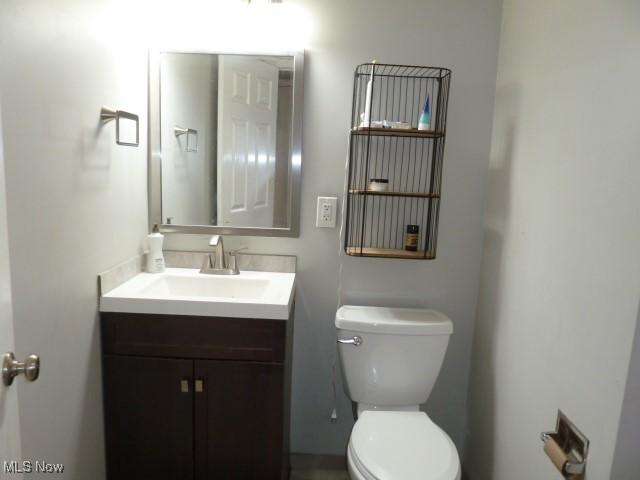 bathroom with toilet and vanity