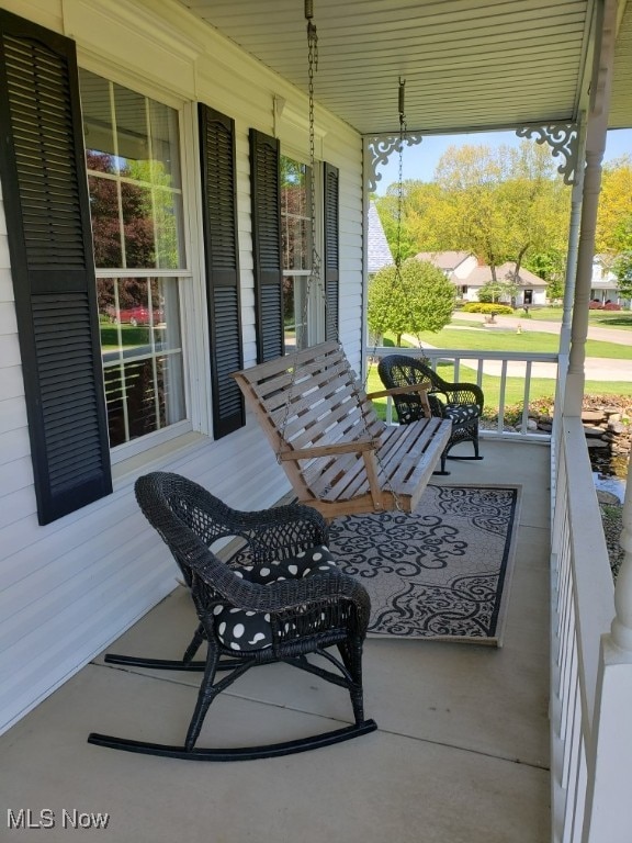 view of patio with a porch