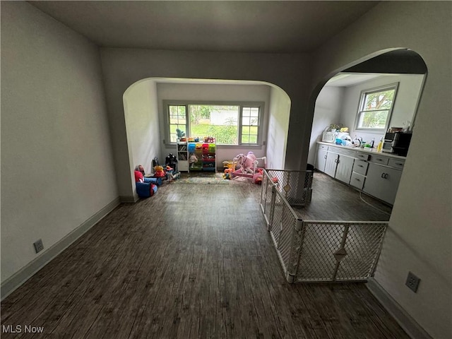 interior space featuring dark hardwood / wood-style flooring