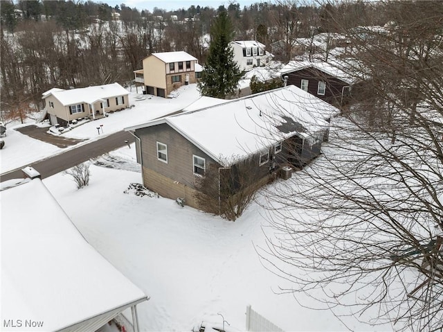 view of snowy aerial view