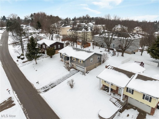 view of snowy aerial view