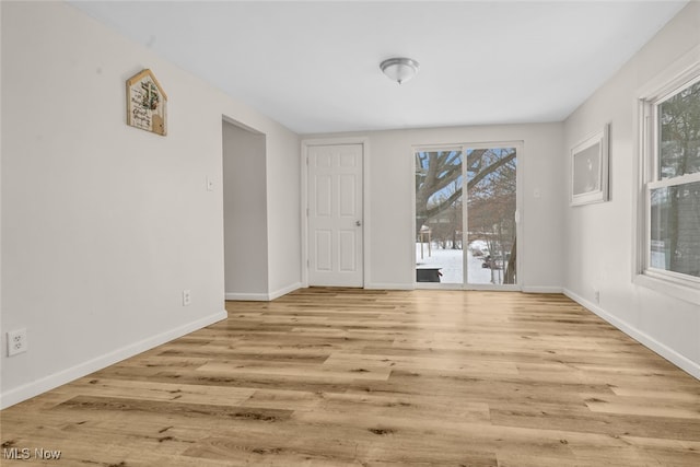 empty room featuring light hardwood / wood-style floors