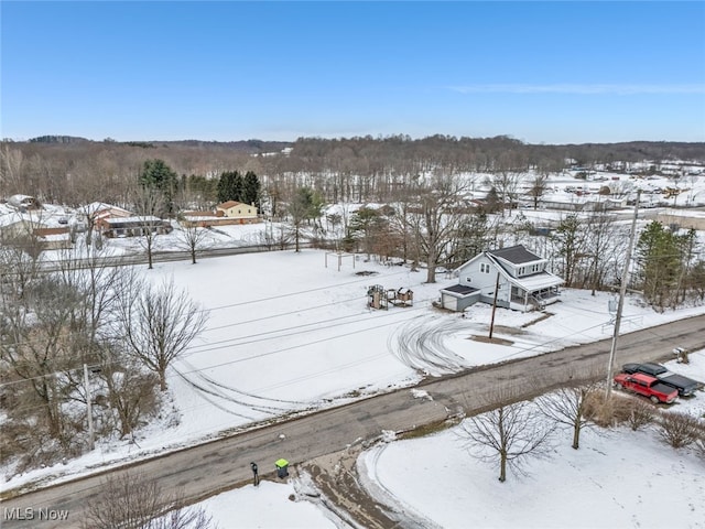 view of snowy aerial view