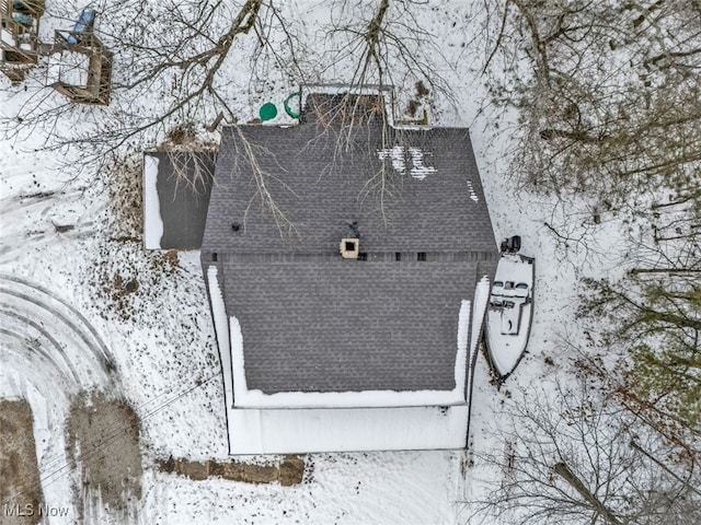 view of snowy aerial view