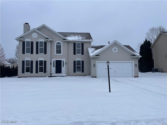 view of front of home with cooling unit