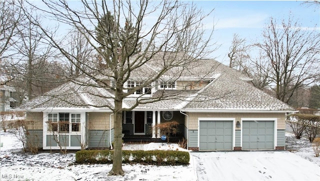 view of front property with a garage