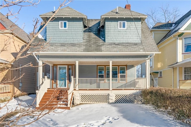 view of front of house with covered porch