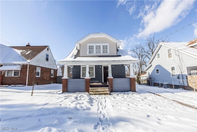 view of front of property with covered porch