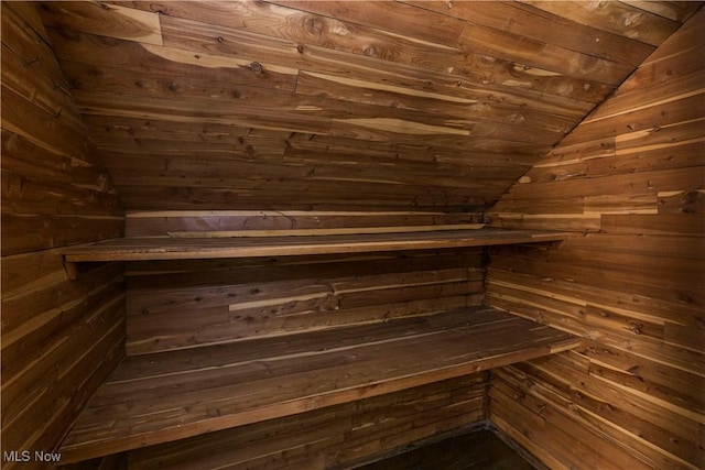 view of sauna