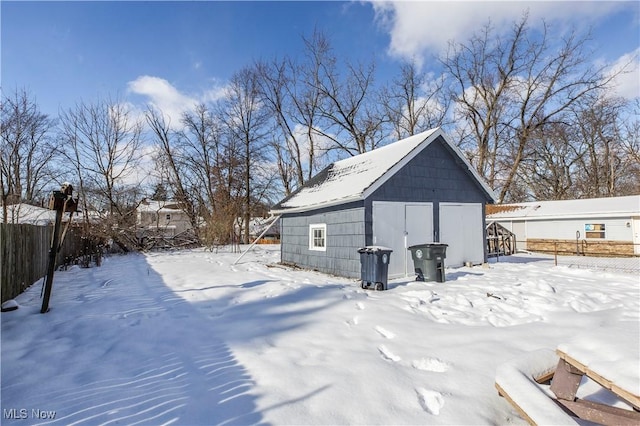 view of snow covered structure