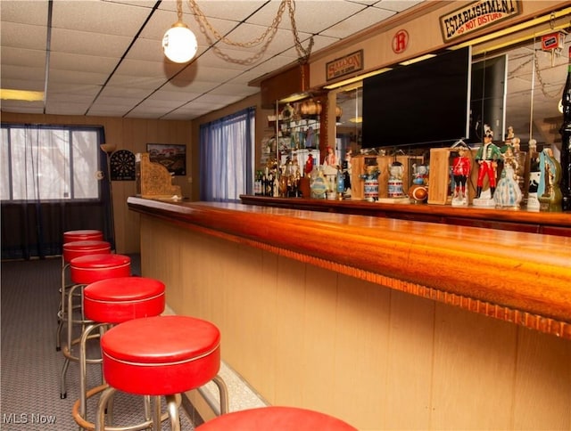 bar with a drop ceiling