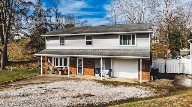 view of property with a garage