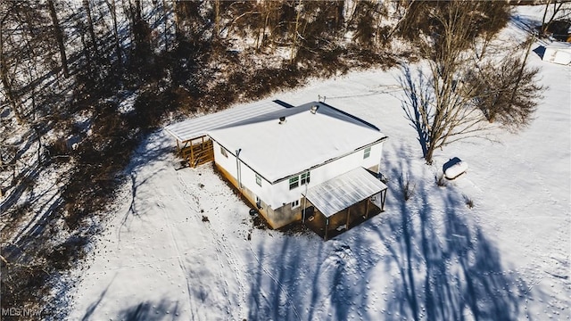 view of snowy aerial view