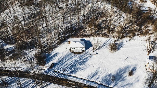 view of snowy aerial view