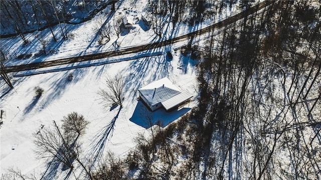 view of snowy aerial view