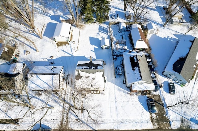 view of snowy aerial view