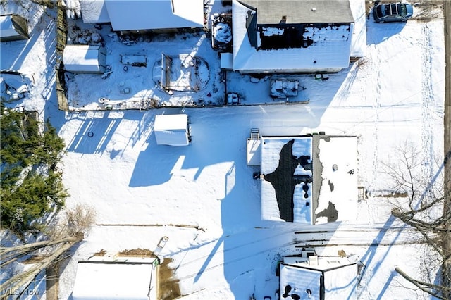 view of snowy aerial view