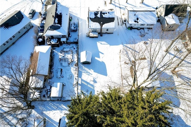 view of snowy aerial view