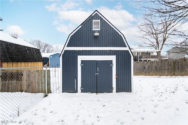 view of snow covered structure