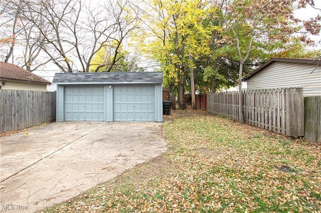 view of garage