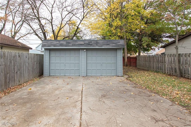 view of garage