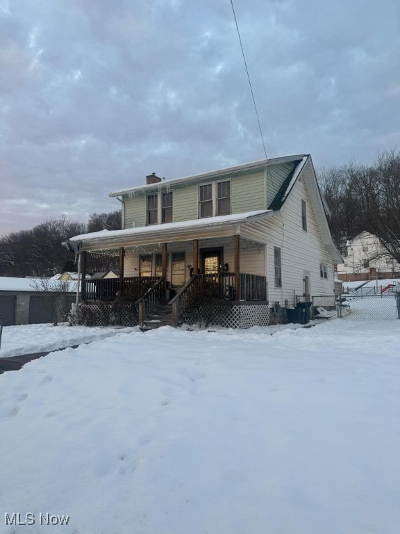 view of front of property with a porch