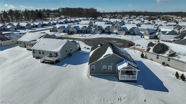 view of snowy aerial view