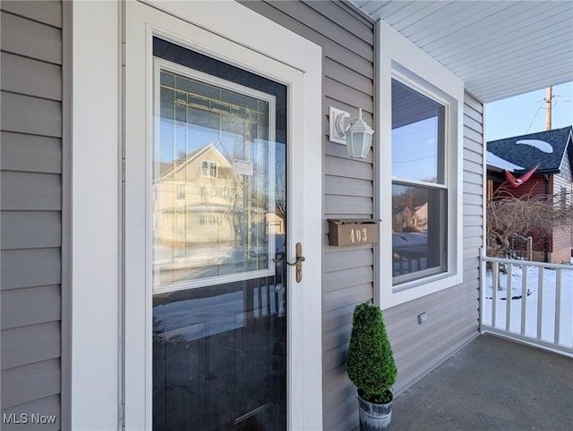 view of doorway to property