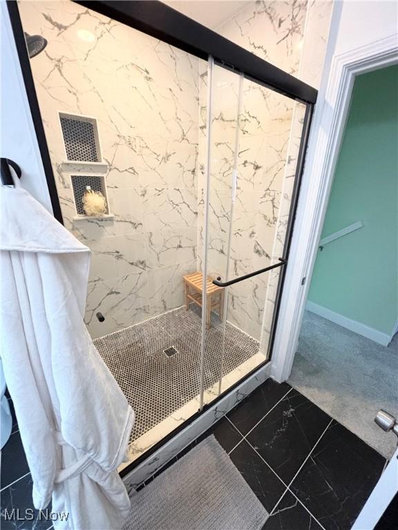 bathroom with walk in shower