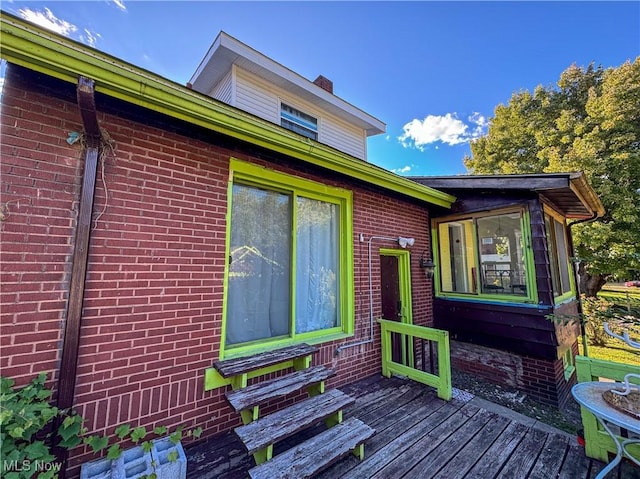 exterior space with a wooden deck