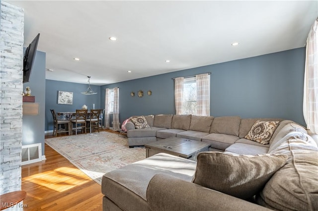 living room featuring hardwood / wood-style flooring