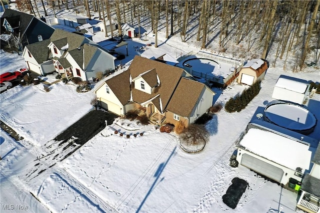 view of snowy aerial view