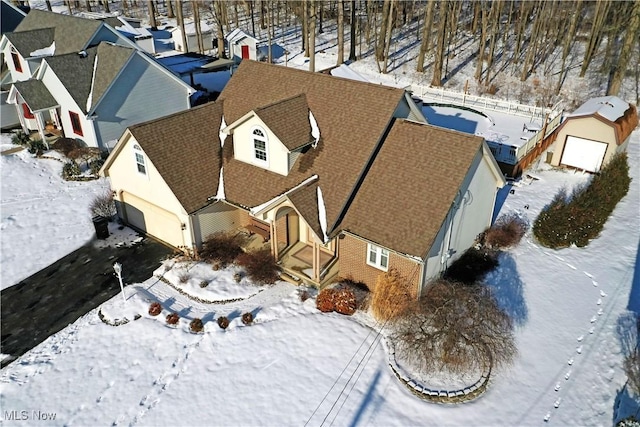 view of snowy aerial view