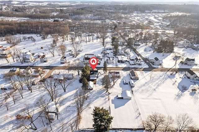 view of snowy aerial view