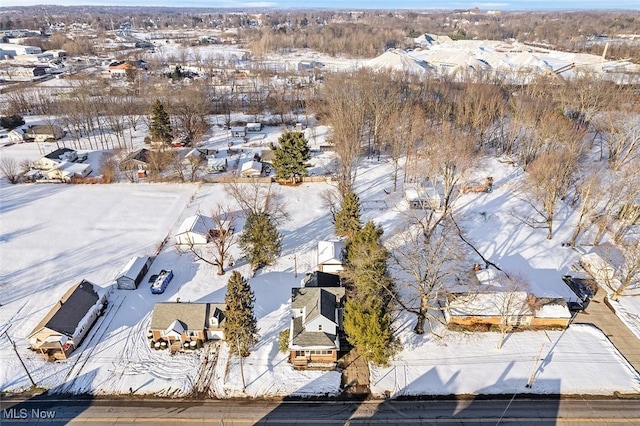 view of snowy aerial view