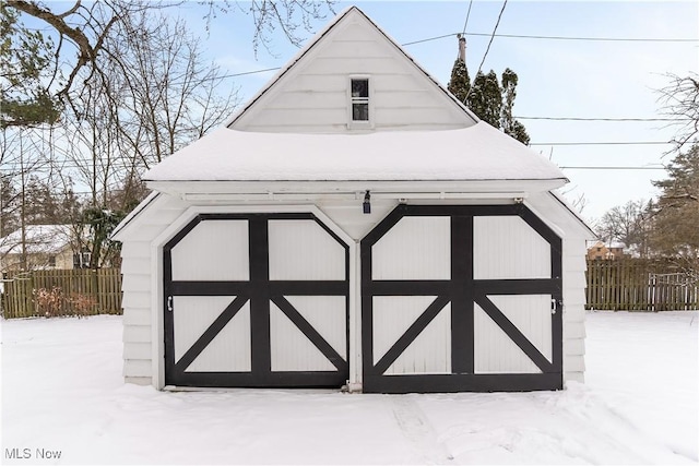 view of snow covered structure