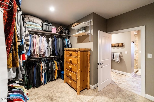 spacious closet featuring carpet floors